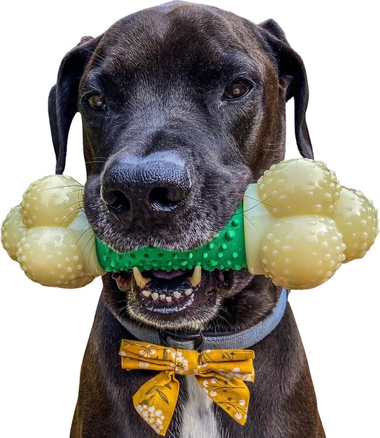 Double Action Bone Power Chew Toy for Dogs, Dog Toys for Aggressive Chewers, Bacon Flavor, X-Large - 50+ Lbs, 1 Count